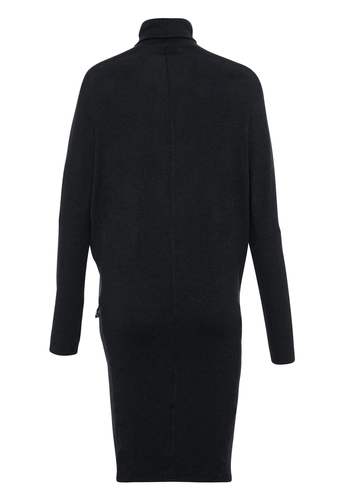 Robe longue Vanessa à col roulé, couleur noire, produit fait au Québec par KSL!