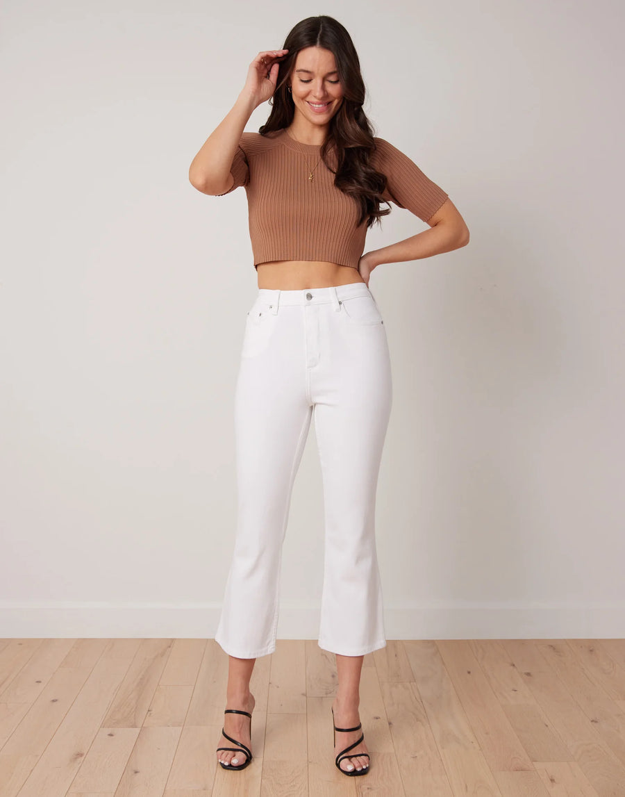 Jeans Alex coupe évasée - Blanc - Yoga Jeans