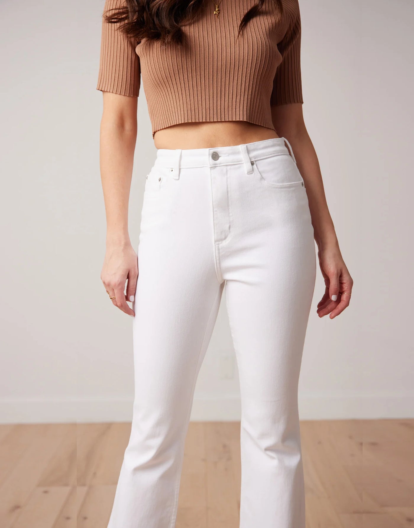 Jeans Alex coupe évasée - Blanc - Yoga Jeans