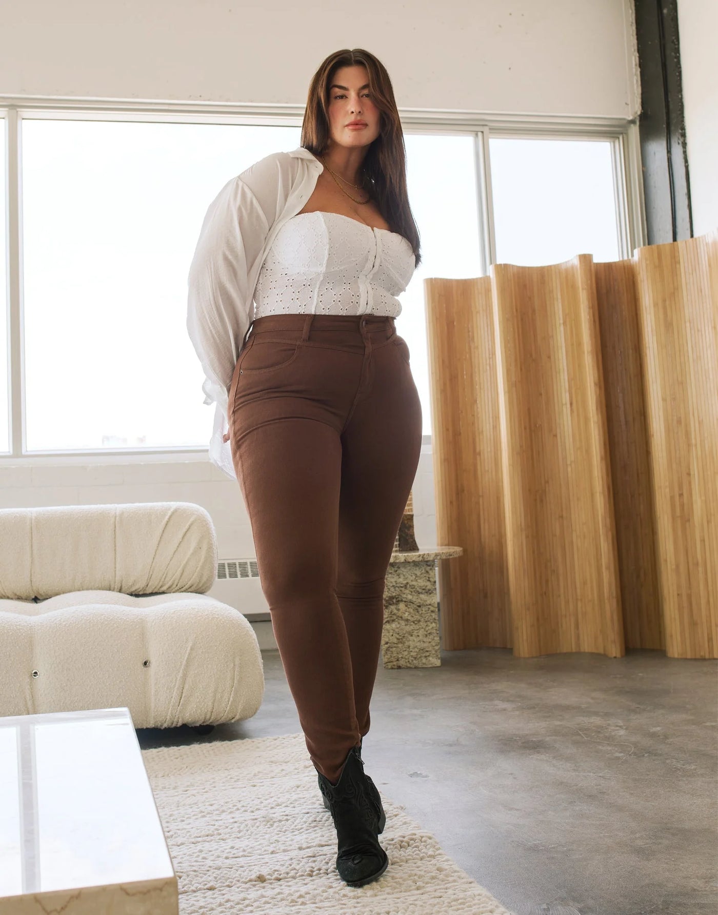 Jeans Rachel coupe skinny - Cacao Browm - Yoga Jeans