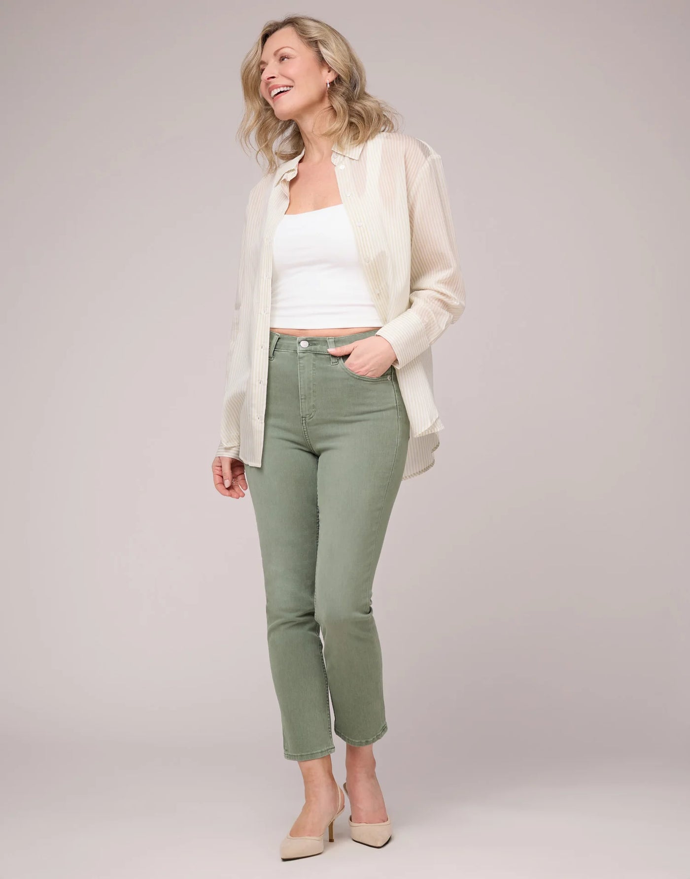 Jeans Emily coupe évasée - Beach Grass - Yoga Jeans