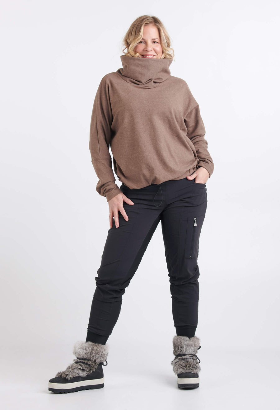 Renée - Pantalon à taille haute élastique - Couleurs classiques