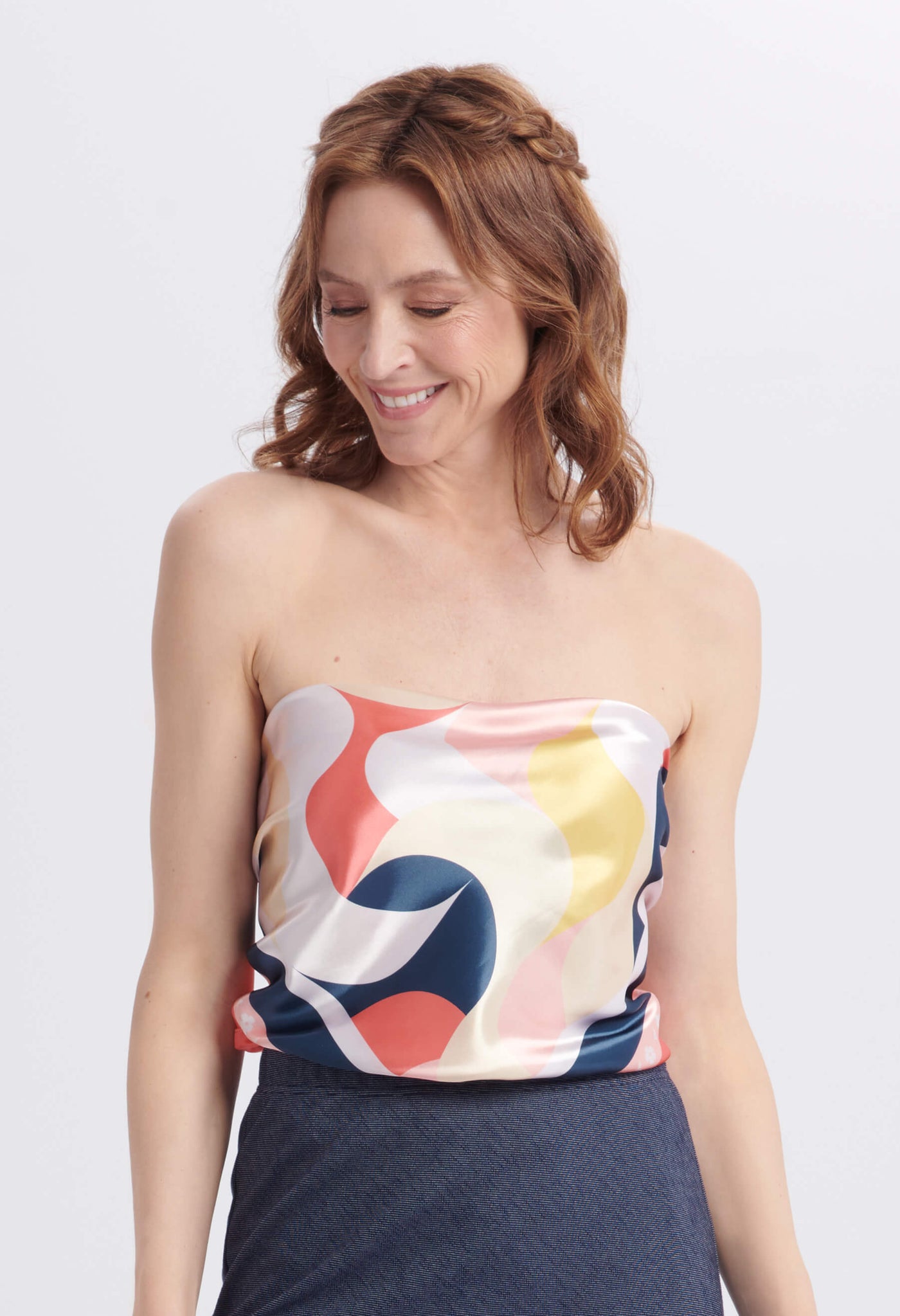 Foulard carré à imprimé géométrique