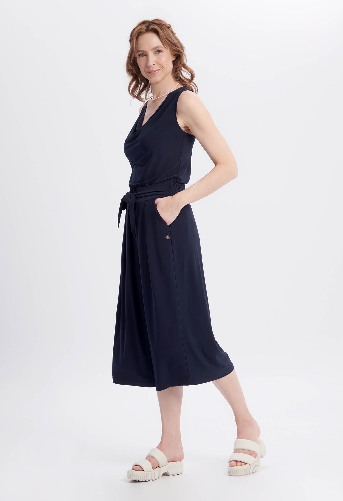 Polly -  Pantalon à jambe large et ceinture
