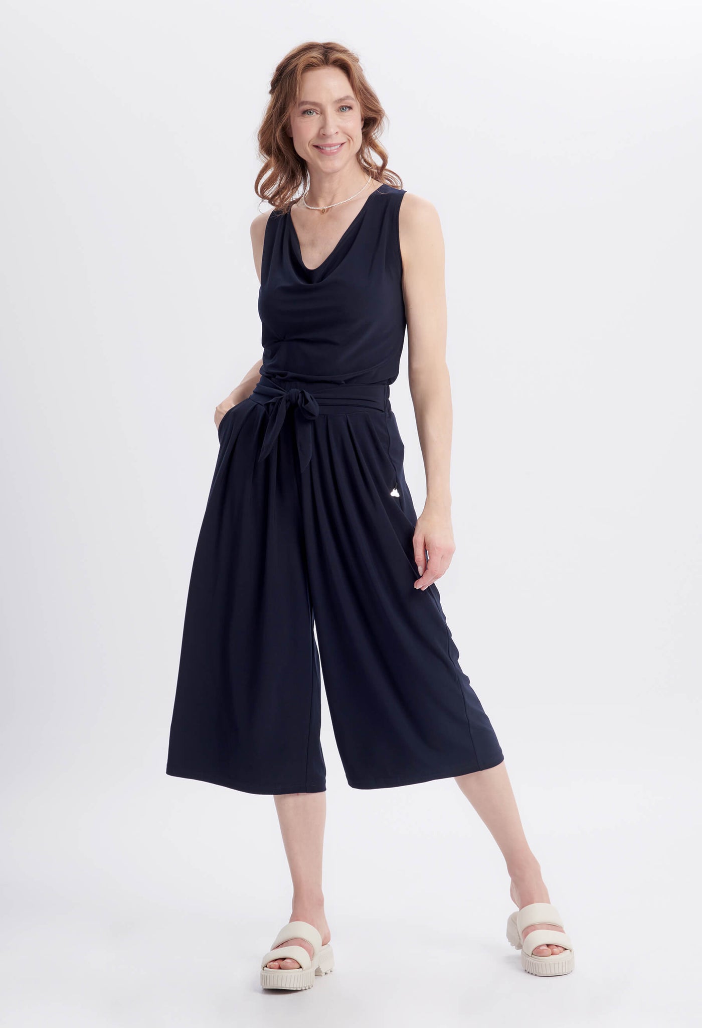 Polly -  Pantalon à jambe large et ceinture