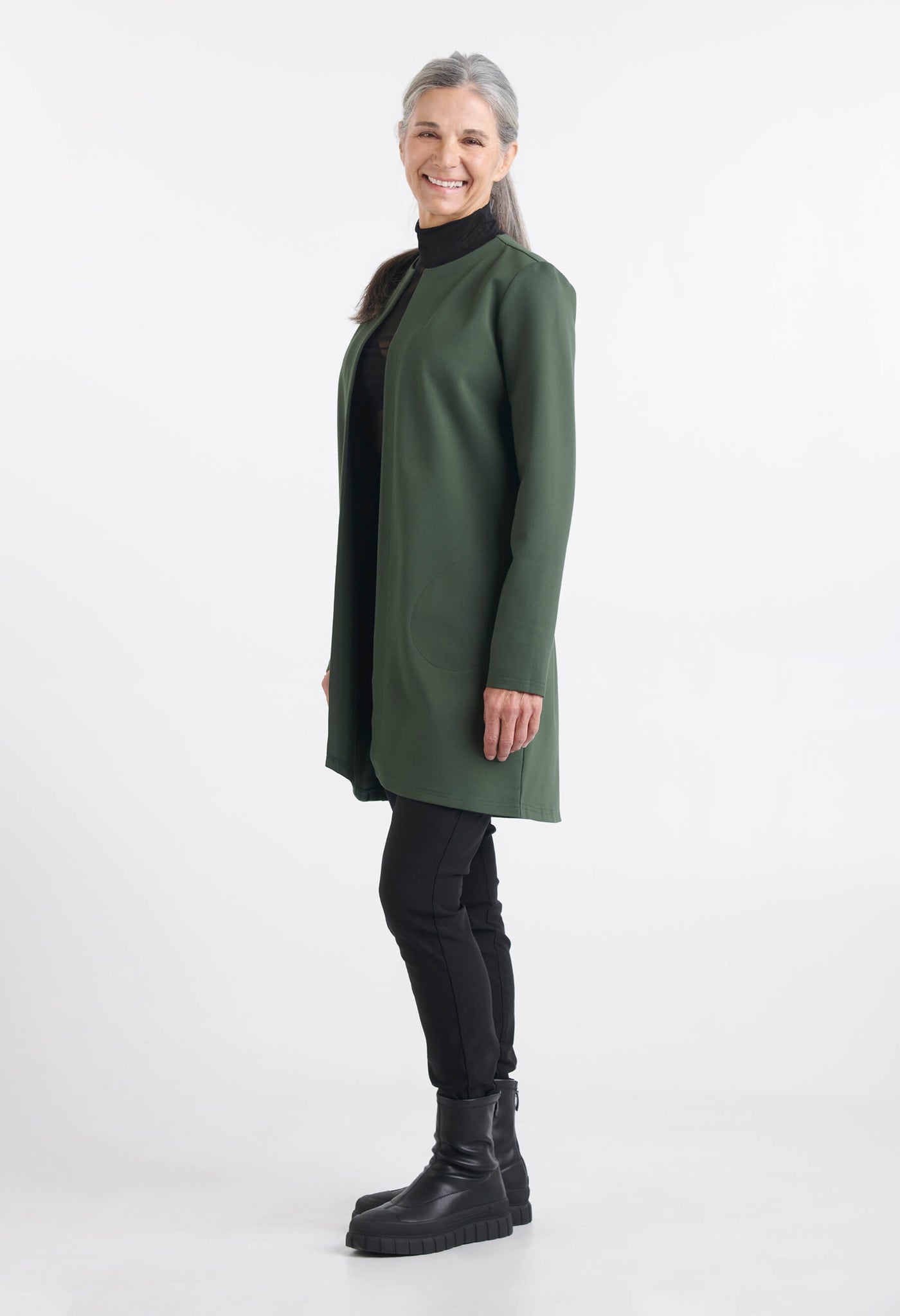 Juliana - Veste longue et élégante avec poches latérales