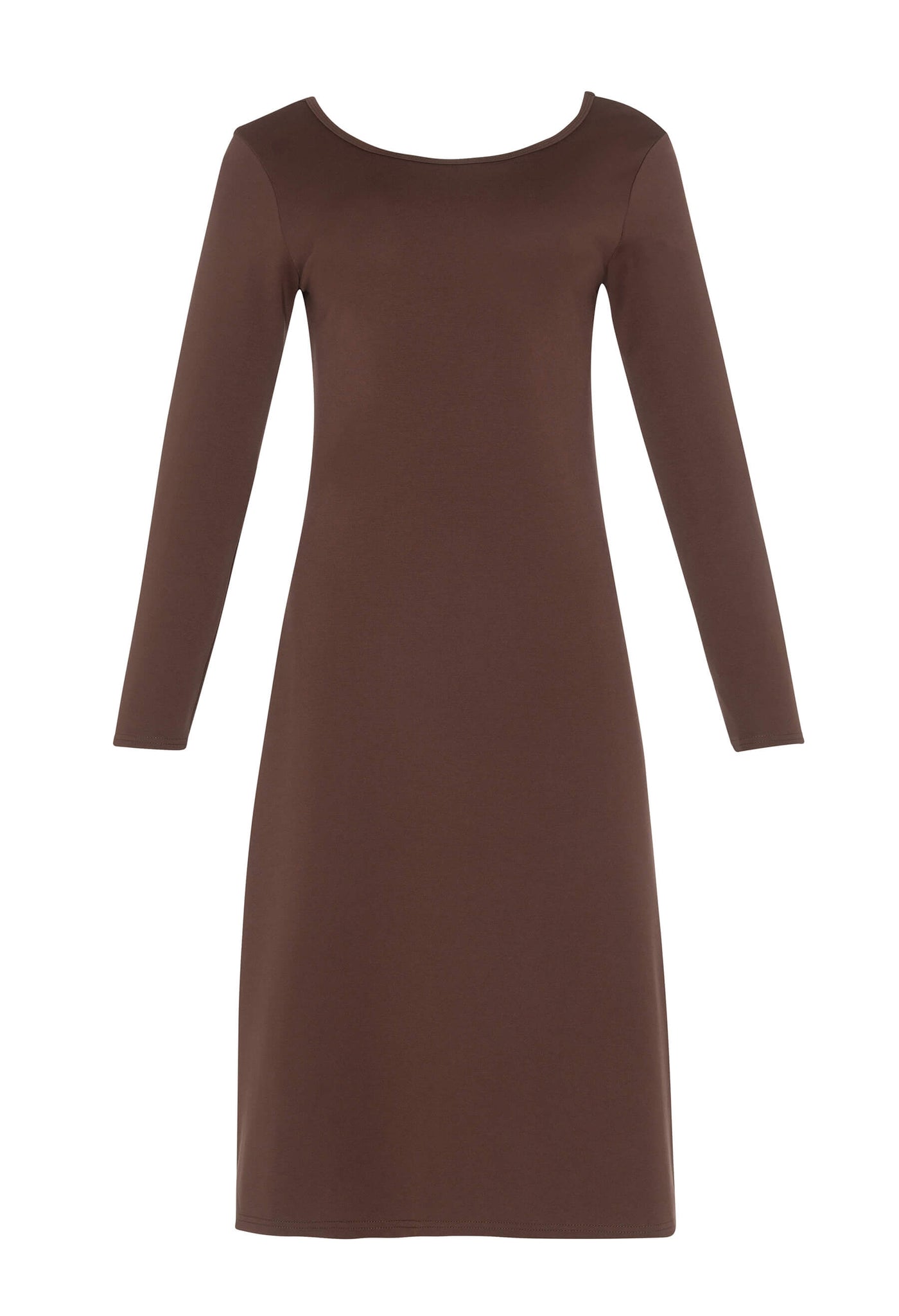 Découvrez la robe noire Amalia conçue par Katy St-Laurent. Cette robe marron de longueur midi est élégante et offre un look raffiné.