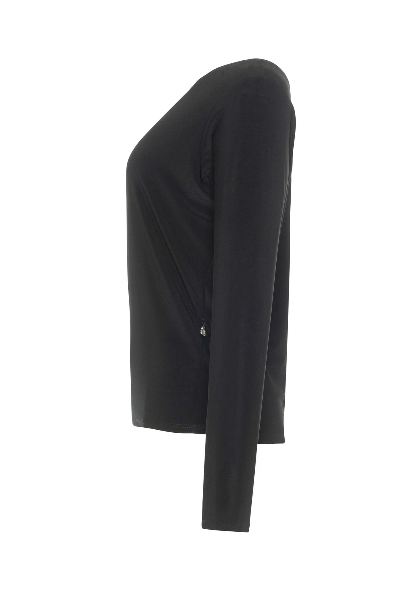 Le chandail Clarissa noir est une création de Katy St-Laurent et possède des manches longues dolman, une coupe ample décontractée et une encolure ronde.