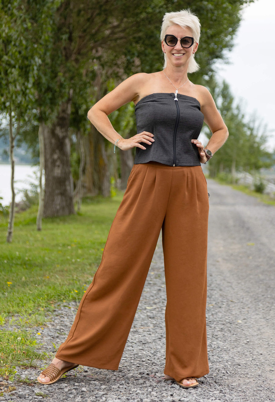 Joplin - Pantalon à jambe large et taille élastique