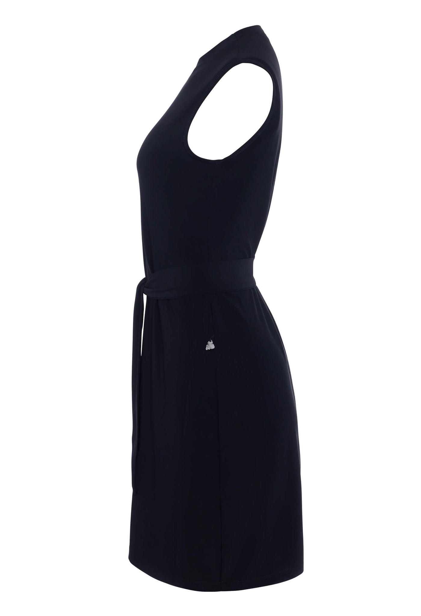 Laurie - Robe fluide sans manches avec ceinture - Marine et Noir