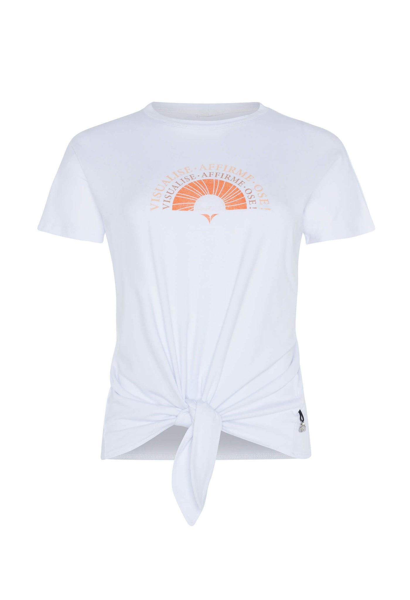 Noa - T-shirt imprimé et noué à l’avant blanc