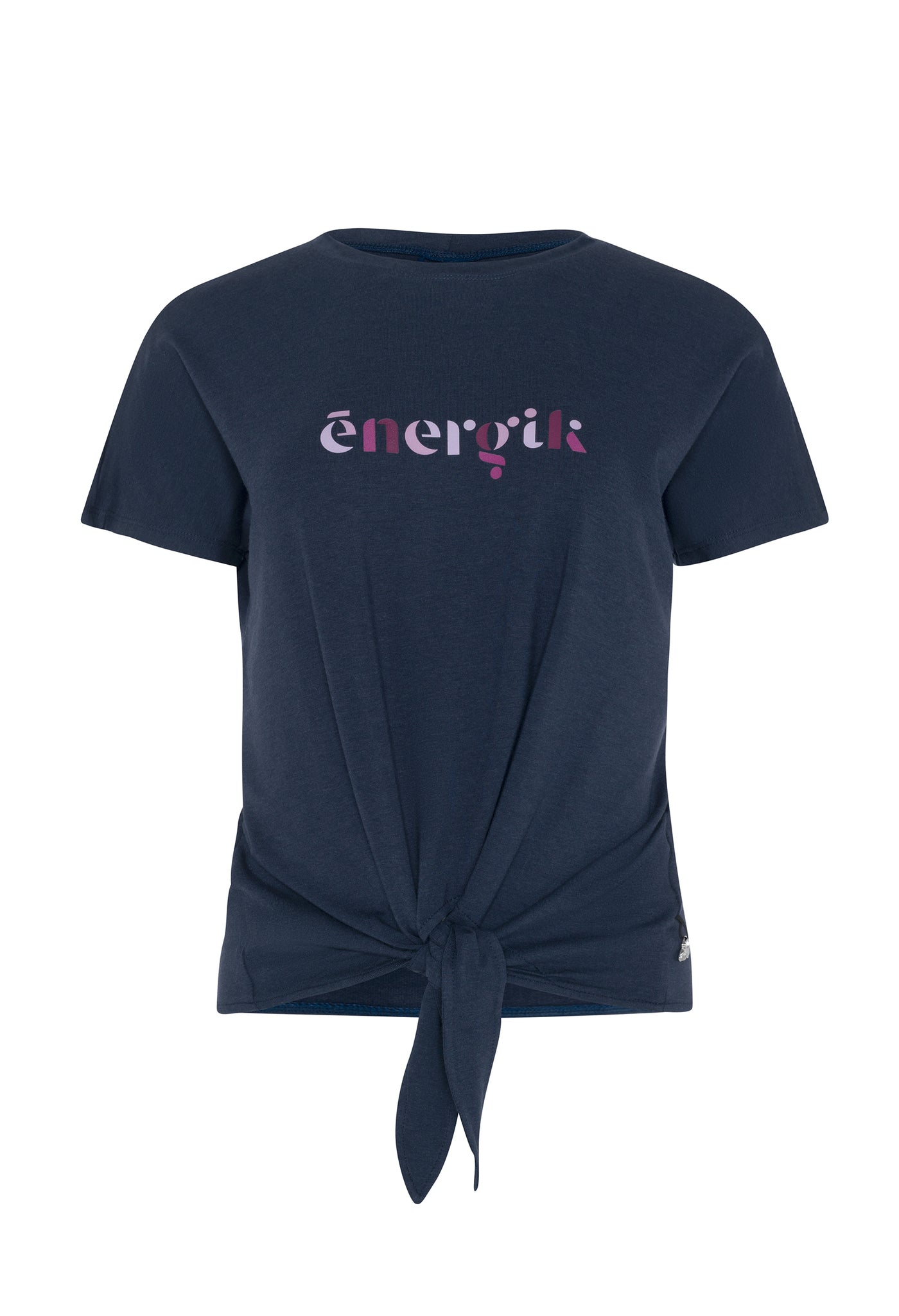 Noa - T-shirt imprimé et noué à l’avant marine