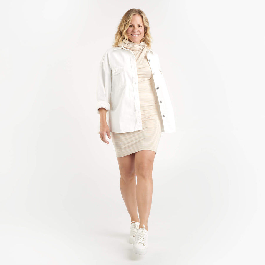 Veste longue oversize en denim blanc - YOGA Jeans & KSL