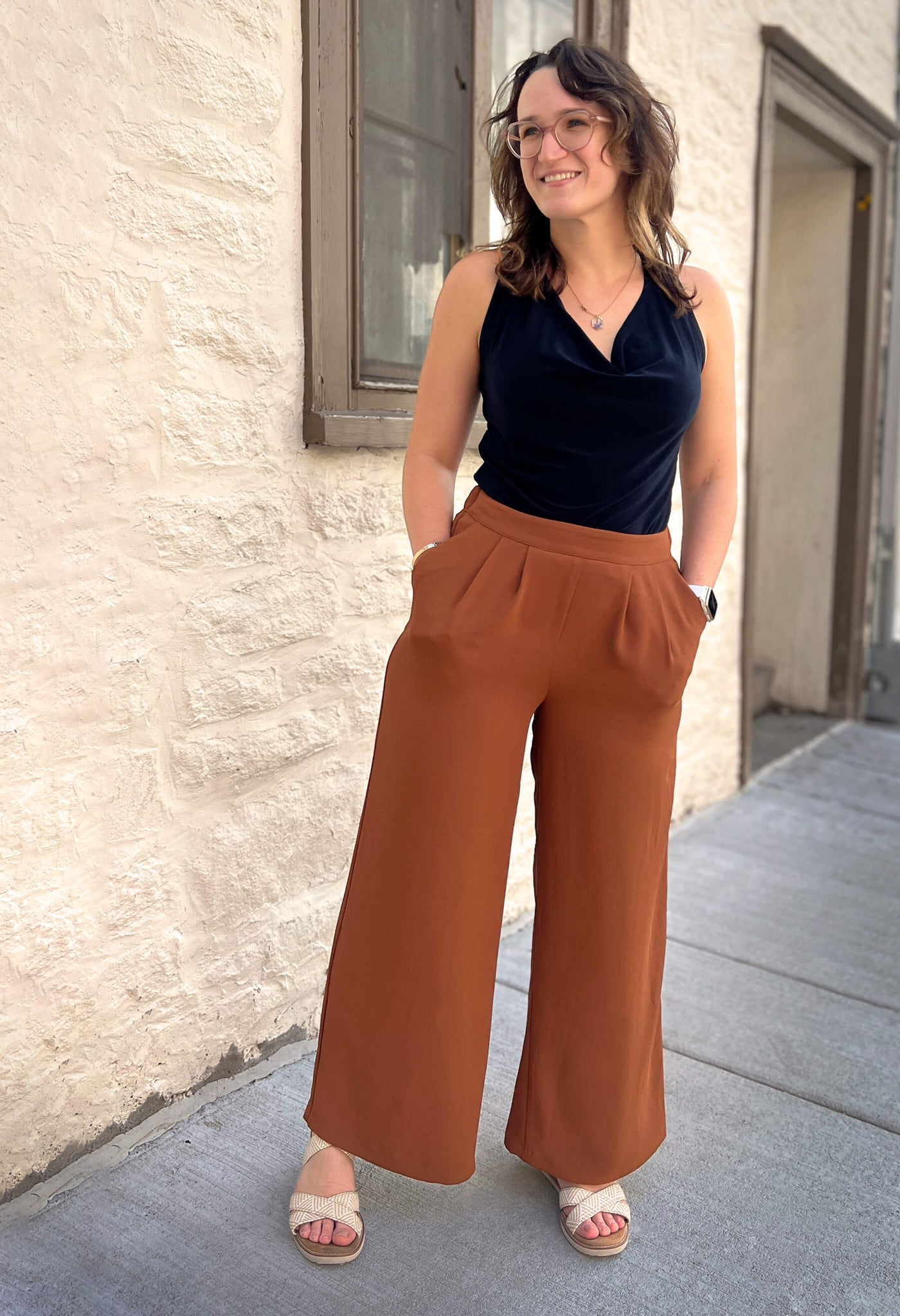 Joplin - Pantalon à jambe large et taille élastique