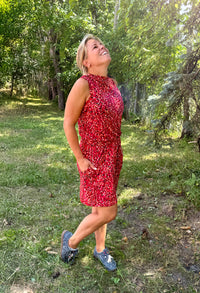 Lauria - Robe sans manche avec col haut et élastique à la taille