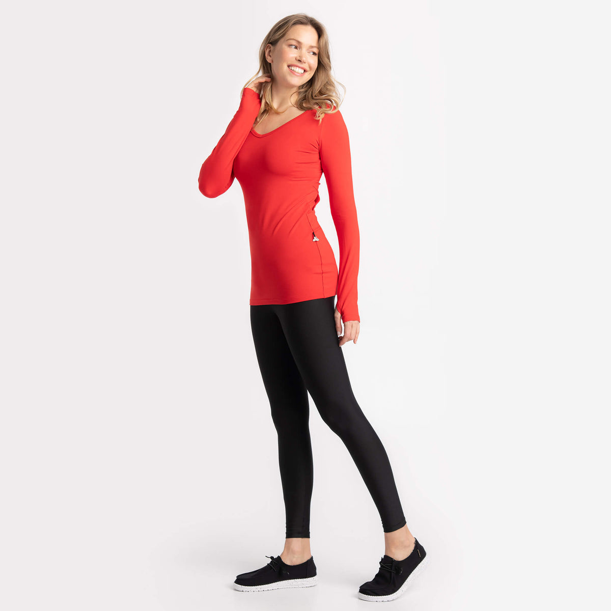 Chandail Amandine rouge, legging angelina: des créations Québécoises signées KSL!