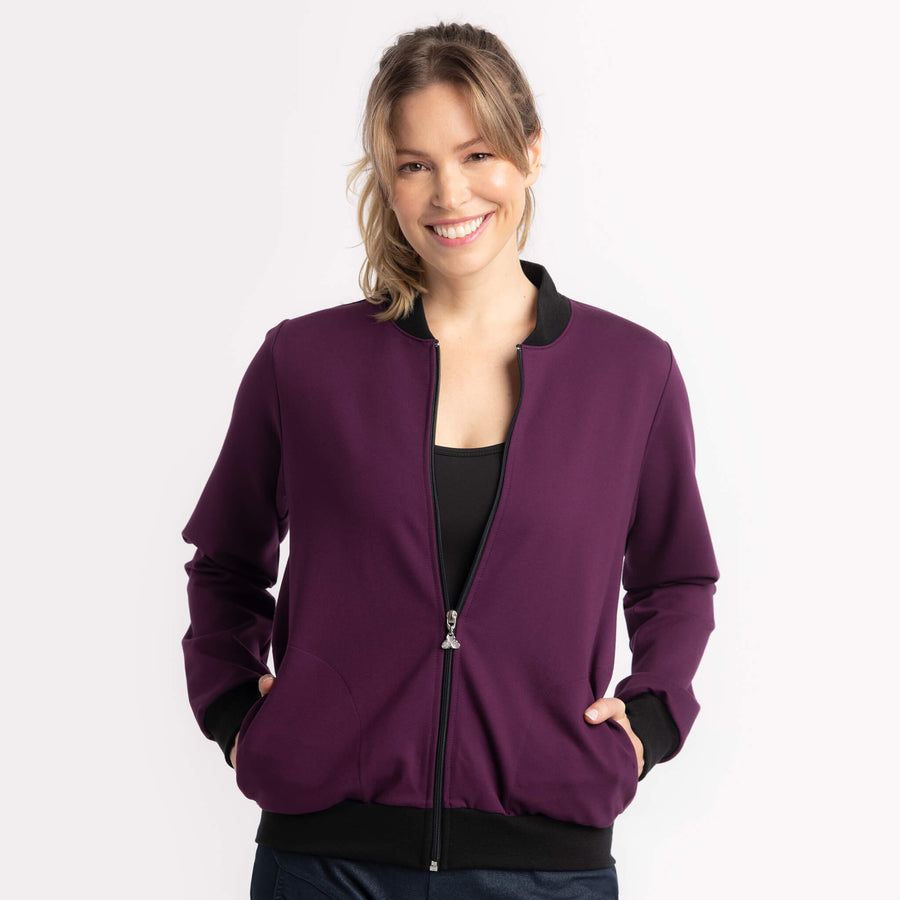Veste Billy bomber mauve, une création Québécoise signée KSL