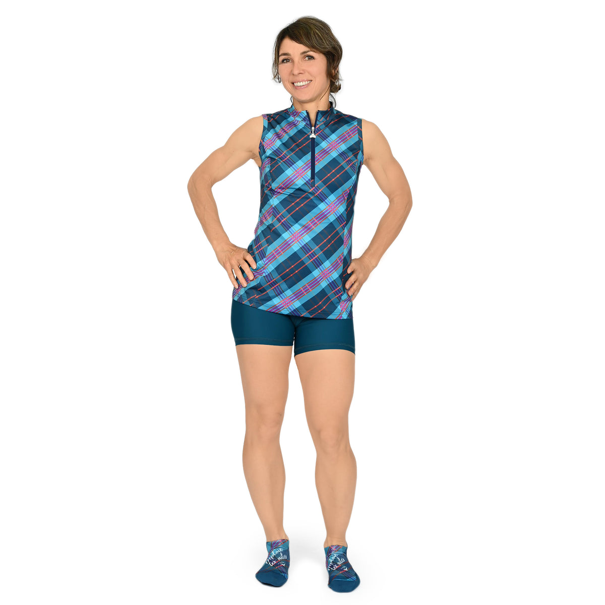 Camisole à carreaux avec poche arrière - Isa