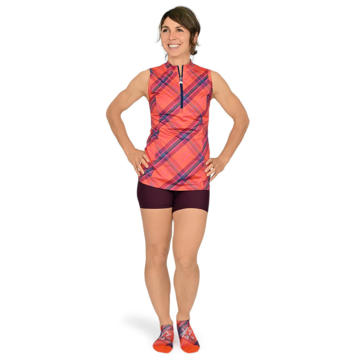 Camisole à carreaux avec poche arrière - Isa