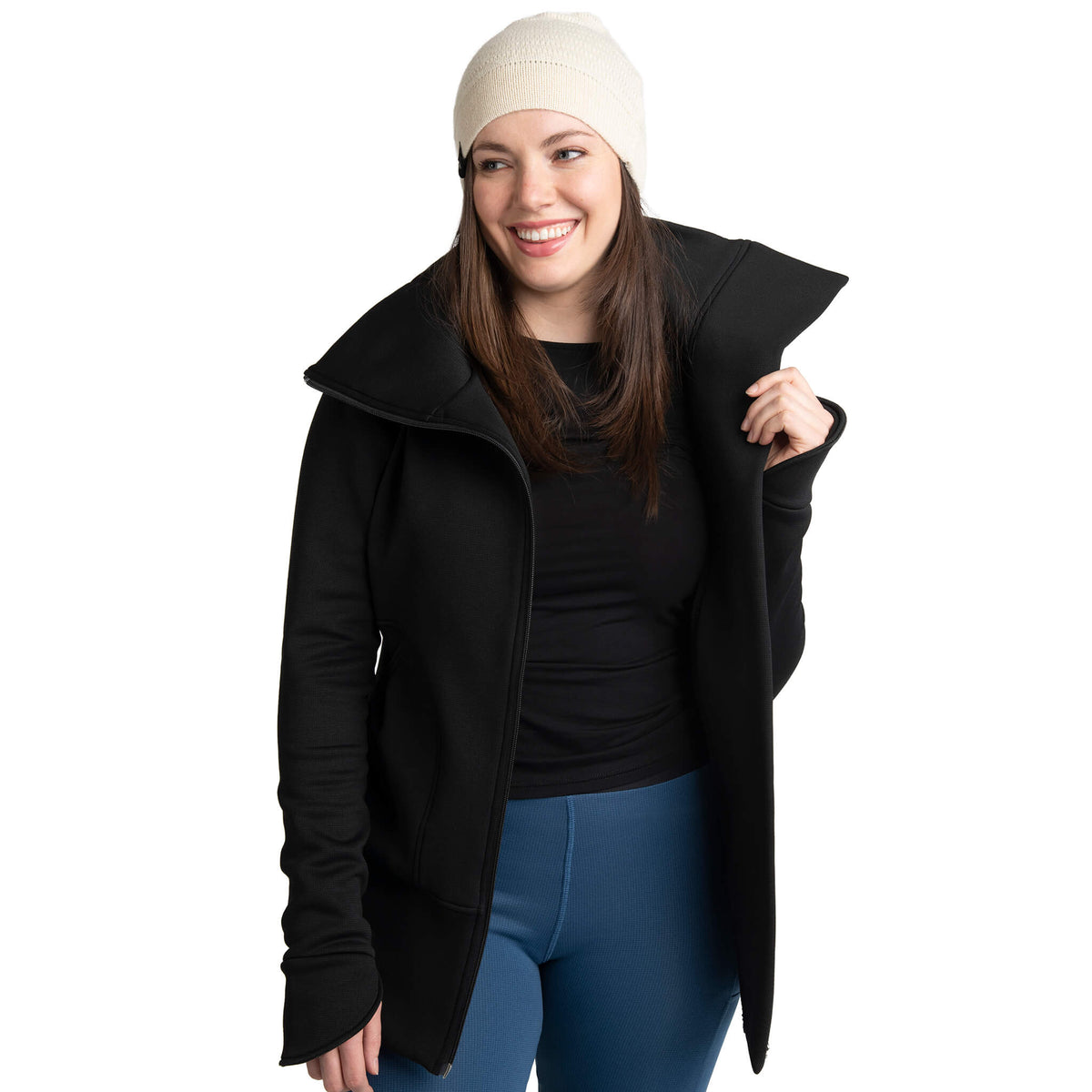Veste Diana en Polar - Noir - Legging Boréal - Bleu - par KSL
