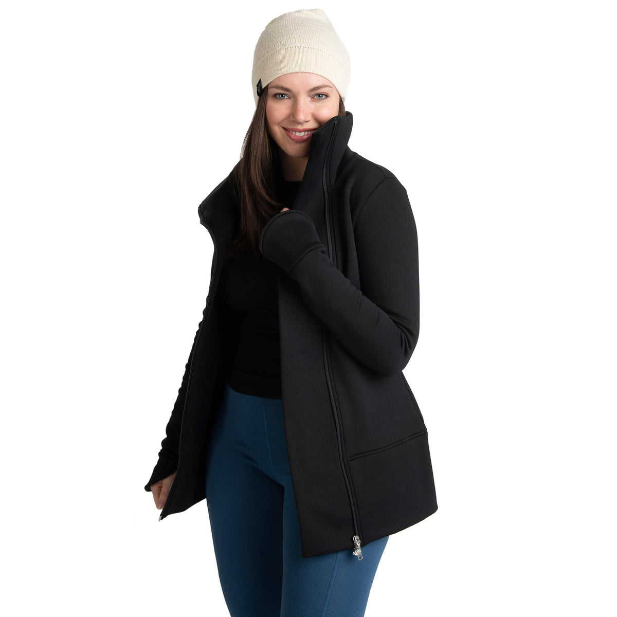 Veste Diana en Polar - Noir - Legging Boréal - Bleu - par KSL