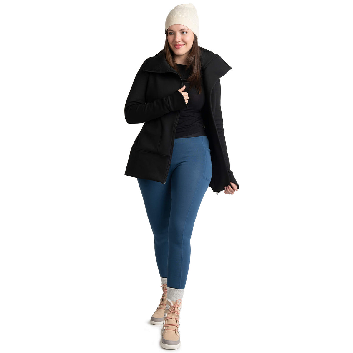Veste Diana en Polar - Noir - Legging Boréal - Bleu - par KSL