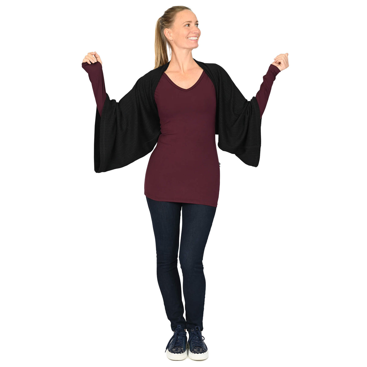 Robe noire transformable et confortable - Tina