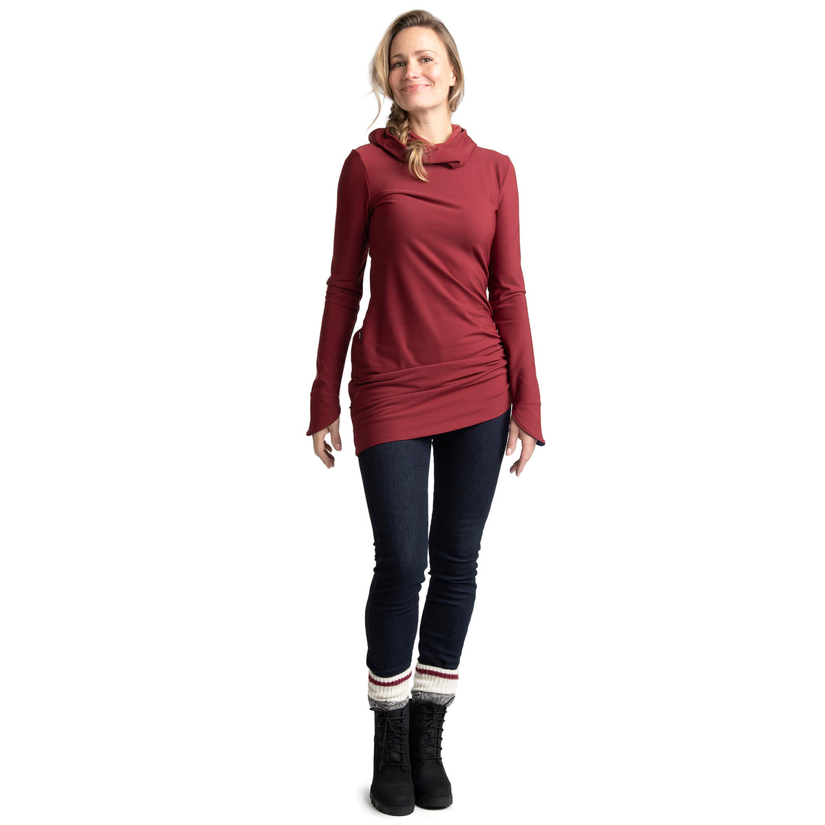 Robe technique à capuchon et manches longues - Bianca