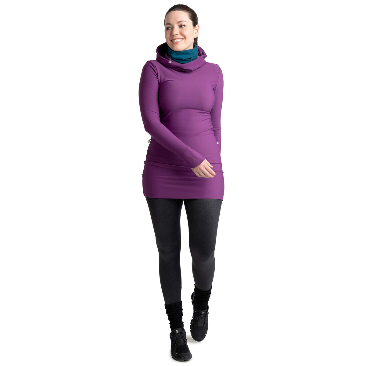 Robe technique à capuchon et manches longues - Bianca