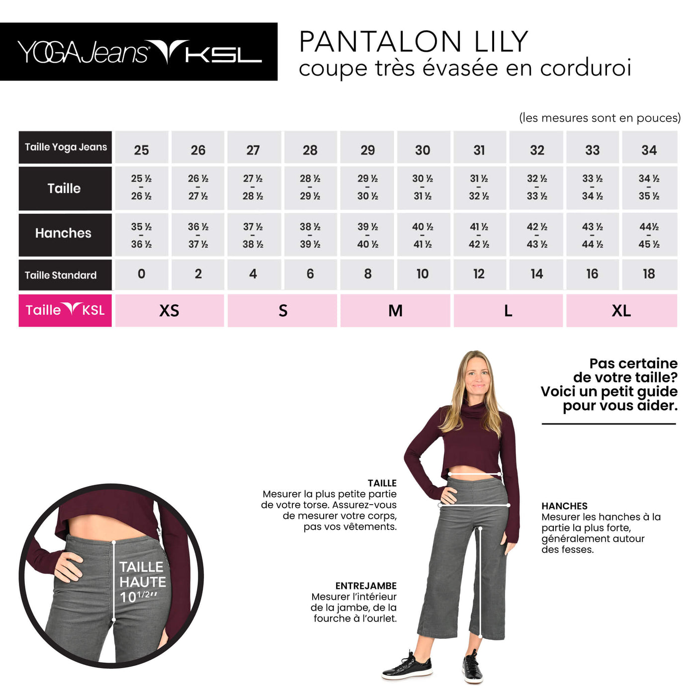 Lily - Pantalon à jambe large en corduroi - YOGA Jeans & KSL