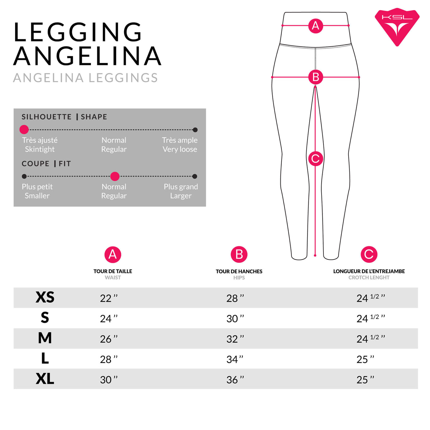 Angelina - Legging classique à taille haute