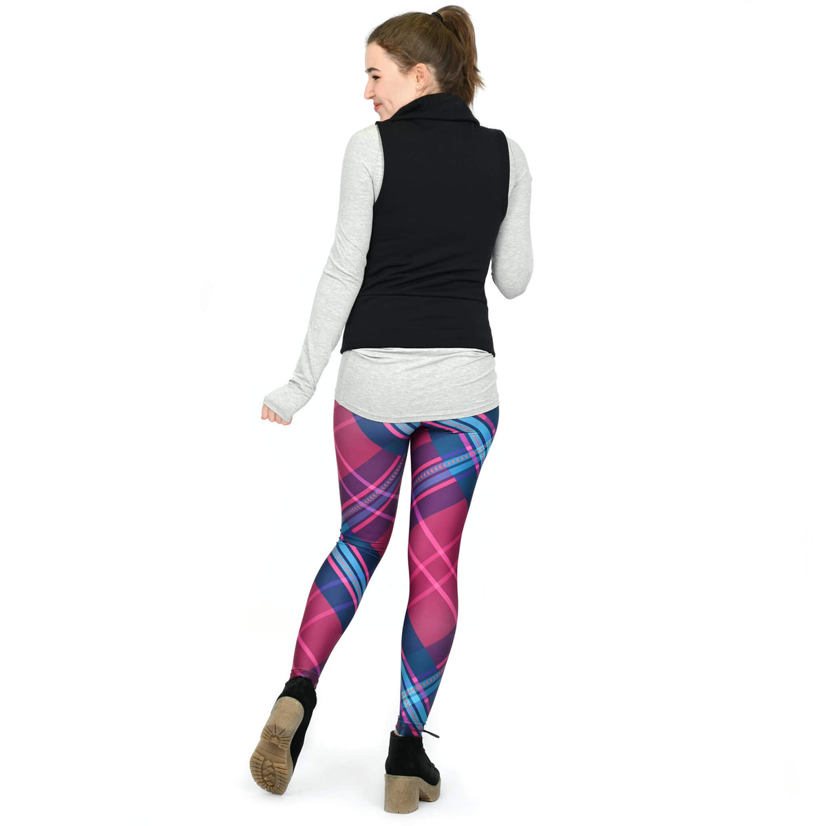 Legging à carreaux et taille haute - Angèle Édition Éco