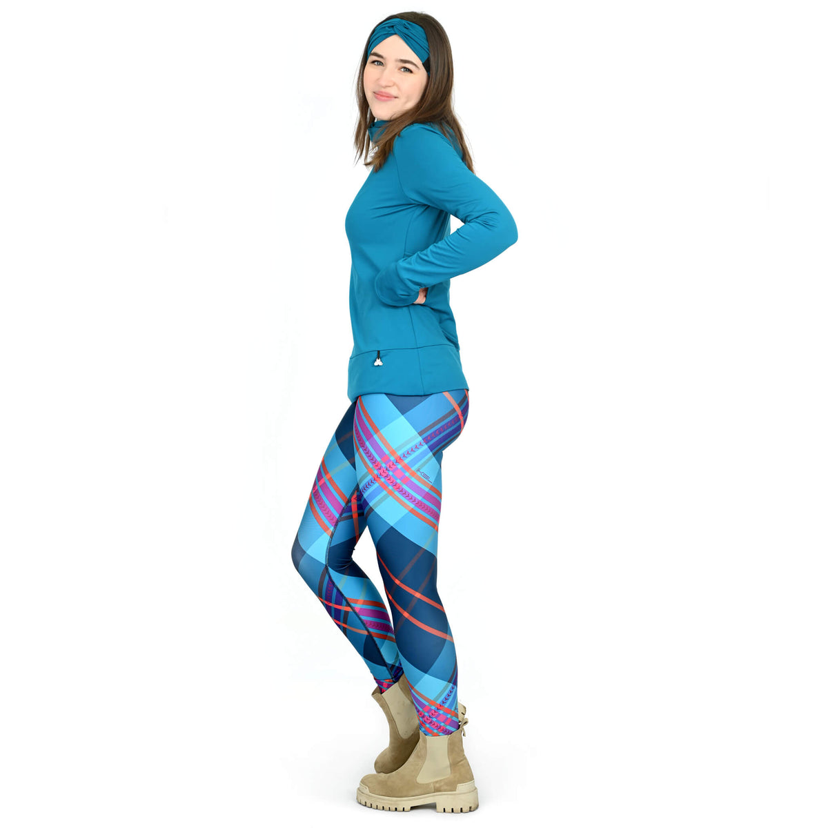 Legging à carreaux et taille haute - Angèle Édition Éco