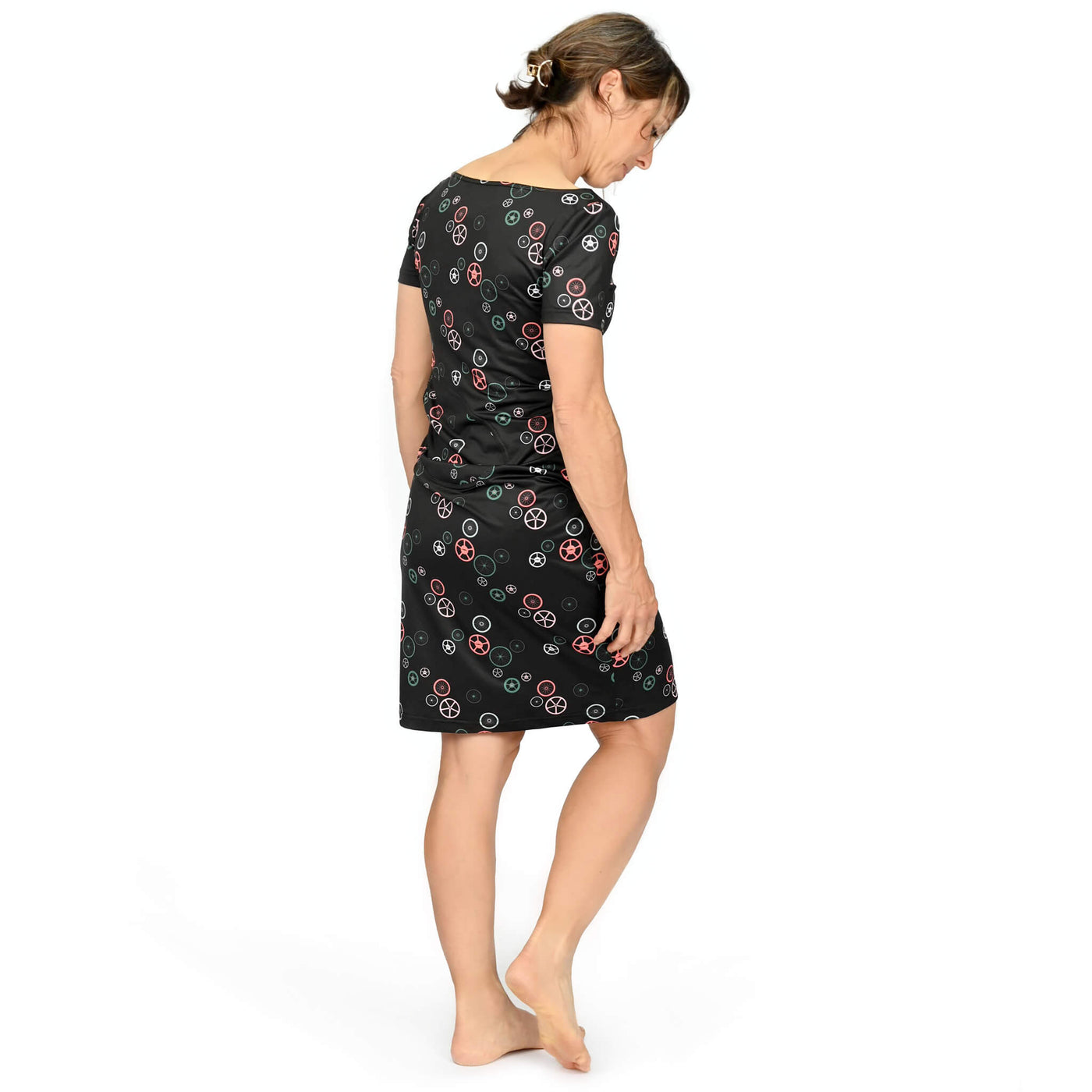 Mikky - Robe de vélo à manches courtes et encolure bateau - Imprimé LOVELO