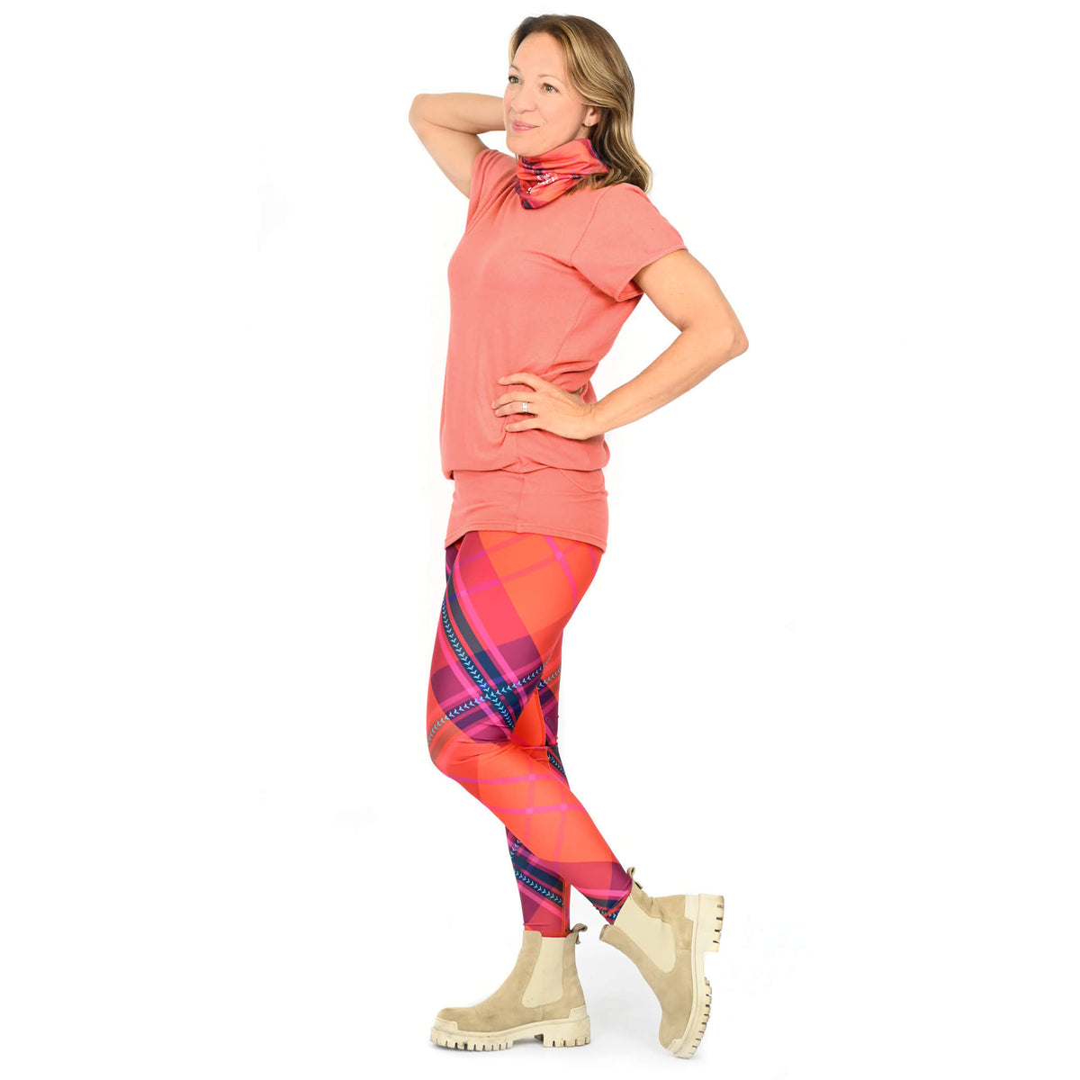 Legging à carreaux et taille haute - Angèle Édition Éco