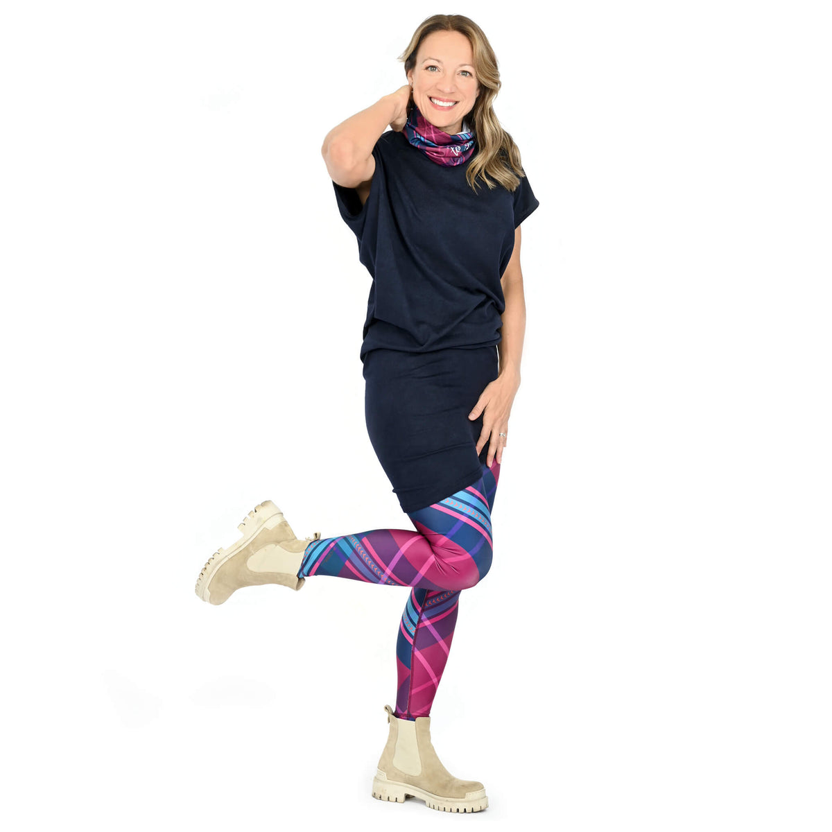 Legging à carreaux et taille haute - Angèle Édition Éco