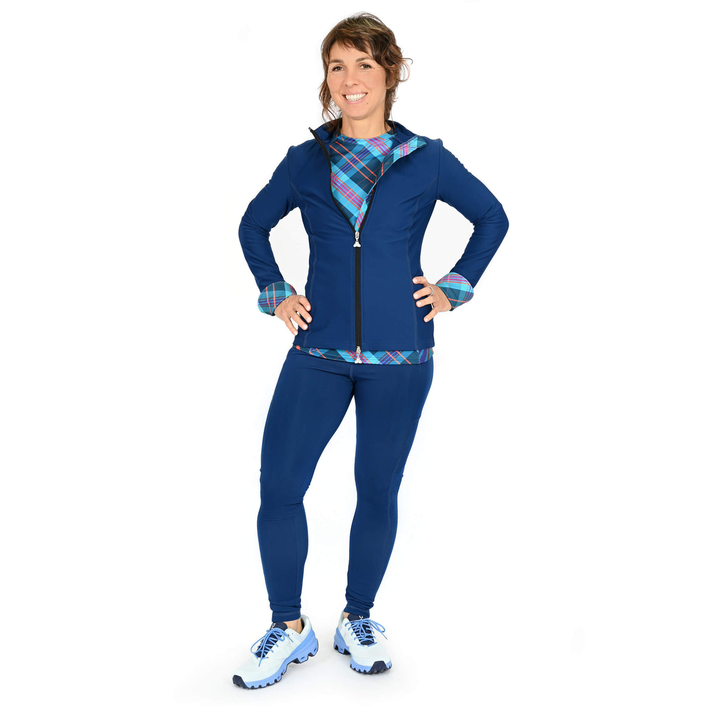 Veste Taïga Marine, Legging Toundra Marine et chandail Beth Turquoise par KSL