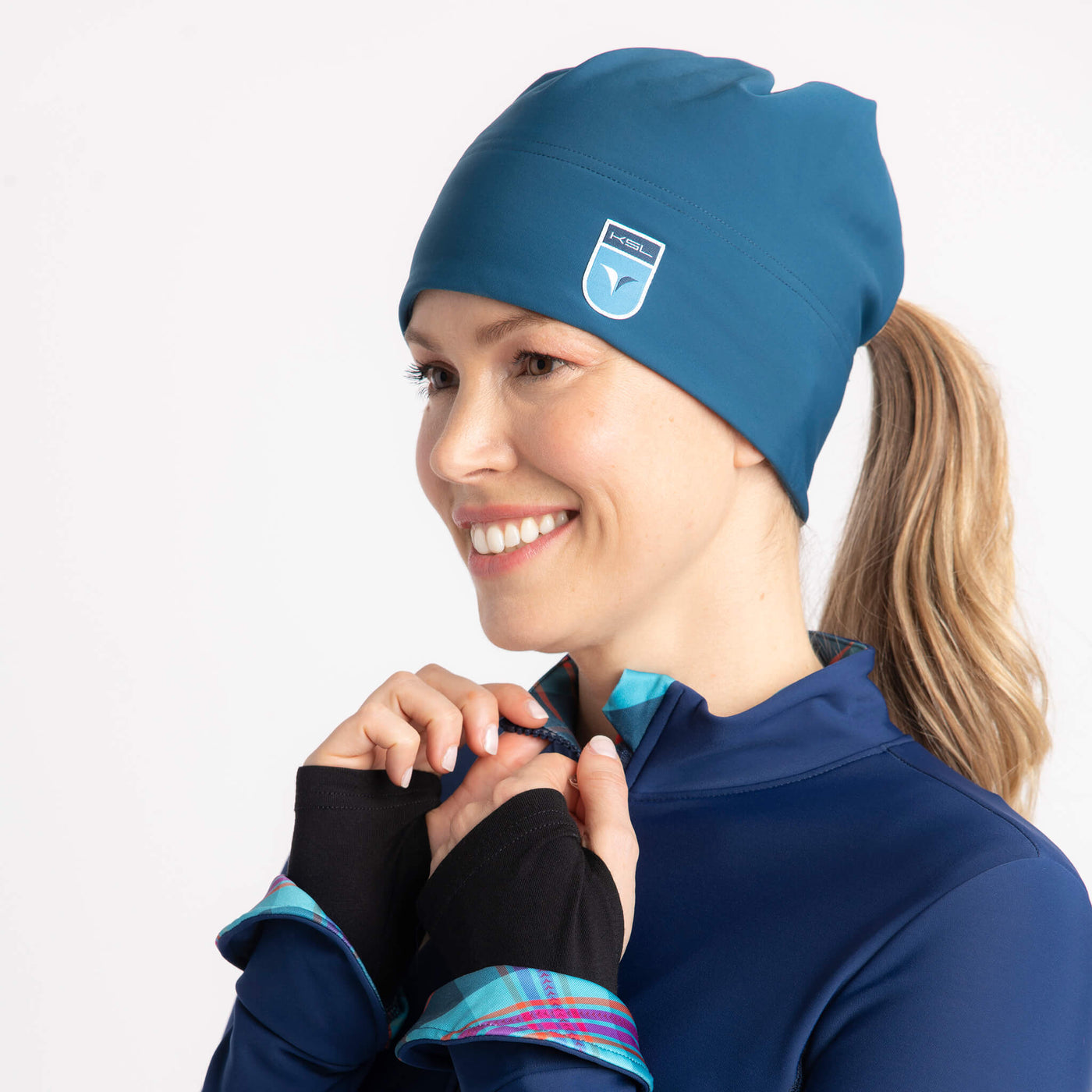 Tuque Louise en carvico turquoise : une création de KSL