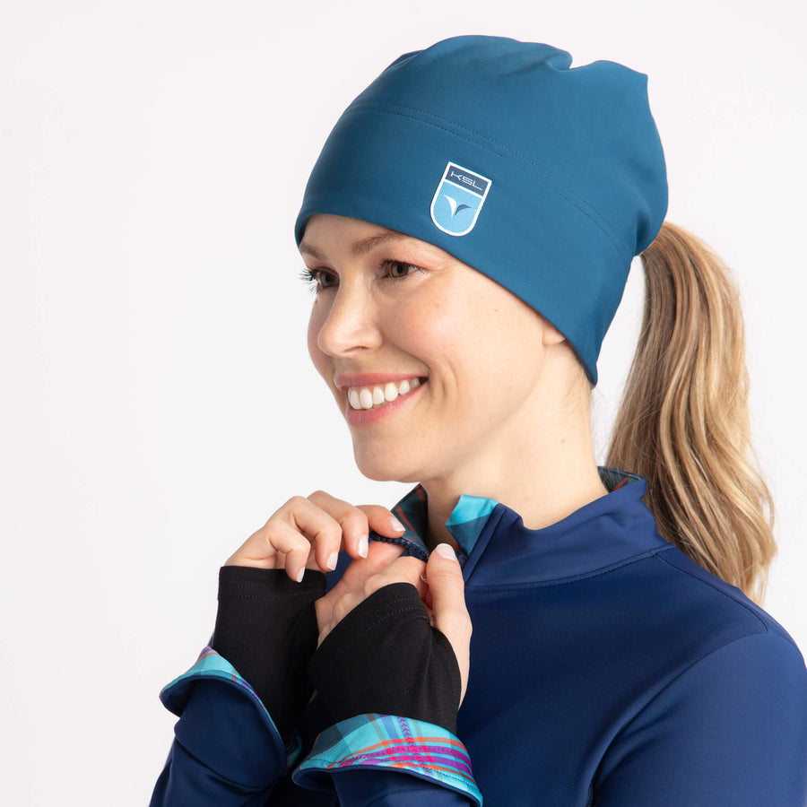 Tuque Louise en carvico turquoise : une création de KSL